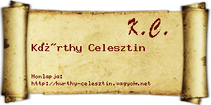 Kürthy Celesztin névjegykártya